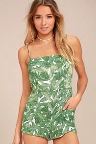 Obey Tropique Green Print Romper