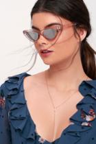 Park Ave Pink And Silver Mirrored Small Cat-eye Sunglasses | Lulus