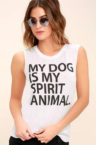 Chaser Spirit Animal White Muscle Tee