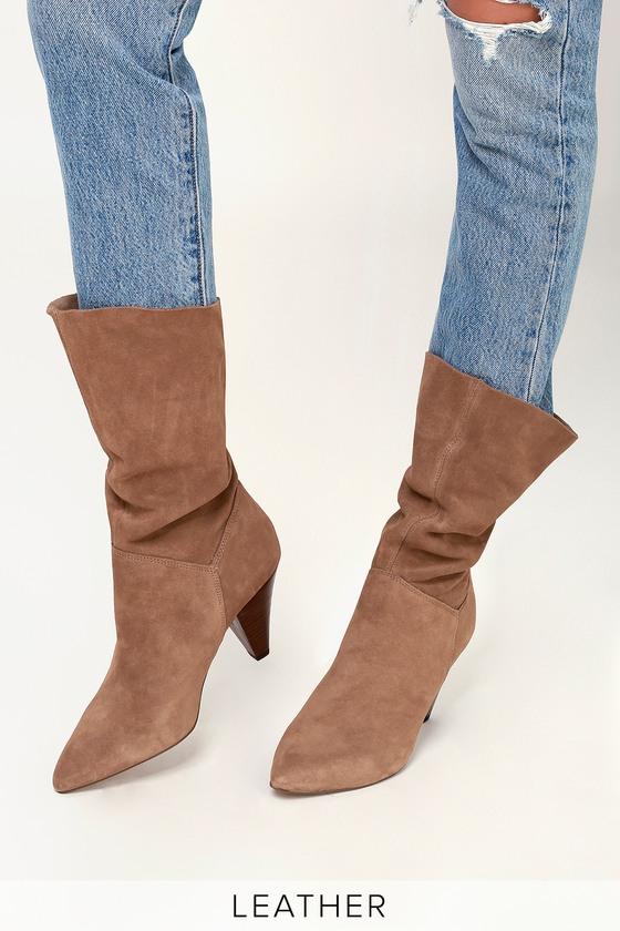 Steve Madden Rein Tan Genuine Suede Leather Slouchy Mid-calf Boot | Lulus