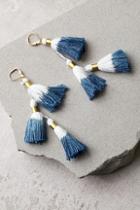 Shashi Ombre Blue And White Tassel Earrings
