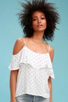 Bb Dakota Alexus Black And White Polka Dot Off-the-shoulder Top | Lulus