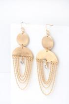 Golden Age Gold Rhinestone Earrings | Lulus