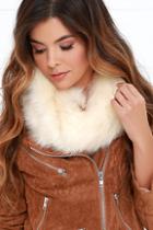 Fame Accessories Meet Me At The Lodge Cream Faux Fur Infinity Scarf