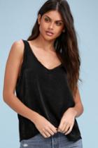Project Social T Heartbreaker Black Satin Tank Top | Lulus