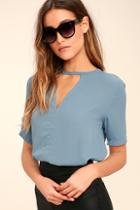 Lulus Simply Sophisticated Light Blue Top
