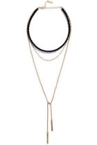Lulus El Paso Black And Gold Layered Choker Necklace