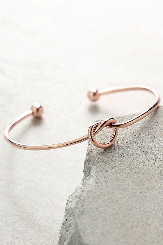 Lulus | Let's Tie The Knot Rose Gold Bracelet