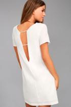 Lulus | Mumbai The Way White Shift Dress | Size Large | 100% Polyester