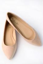 Holly Nude Suede Flats | Lulus