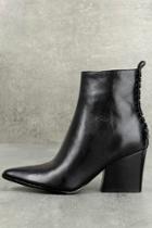 Kendall + Kylie Felix Black Leather Ankle Booties