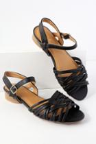 Qupid Isabeli Black Strappy Sandal Heels | Lulus