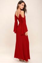 Lulus Glamorous Greeting Red Maxi Dress