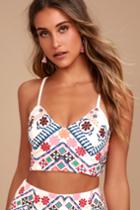 Rhythm Is Gonna Get You Embroidered White Top | Lulus