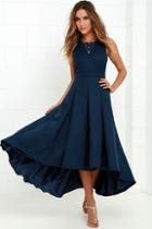 Lulus Paso Doble Take Navy Blue High-low Dress