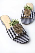 Jessica Simpson Crizma Black And White Gingham Rhinestone Slide Sandal Heels | Lulus