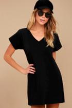 Lulus Clear Day Black T-shirt Dress