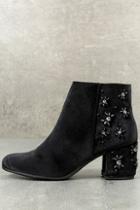 Circus By Sam Edelman Veruca Black Velvet Rhinestone Ankle Booties