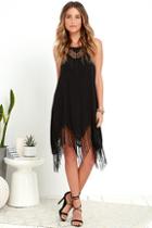 Amuse Society Lilah Black Fringe Shift Dress