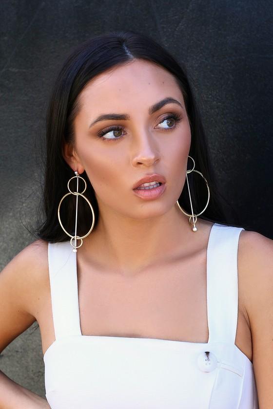 Style Compass Silver And Gold Hoop Earrings | Lulus