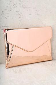 Lulus New Image Rose Gold Clutch