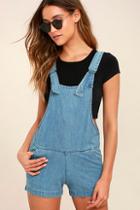 Element Eden Finn Blue Chambray Short Overalls