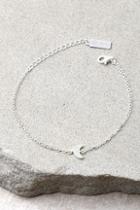 Lulus Moon Landing Sterling Silver Rhinestone Moon Choker Necklace