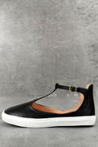 Betani Gemma Black T-strap Sneakers