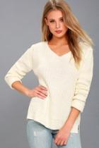 Rd Style Take The Long Road Cream Knit Sweater