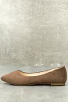 Bella Marie | Holly Taupe Suede Flats | Size 10 | Beige | Vegan Friendly | Lulus
