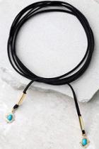 Lulus Chasing The Sky Gold And Black Wrap Necklace