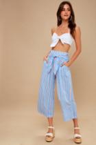 Lucy Love Tapas Red, White, And Blue Striped Wide-leg Pants | Lulus