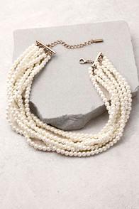 Lulus Into The Glitz Pearl Layered Choker Necklace
