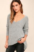 Lulus Cozy Life Light Grey Sweater