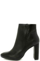 Qupid Imogen Black Leather Ankle Booties