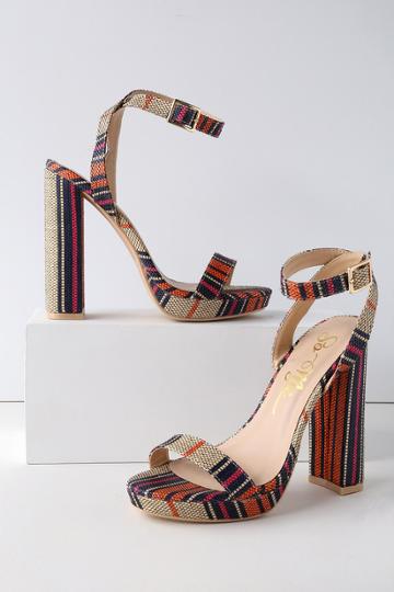 Machi Ashlee Multi Striped High Heel Sandal Heels | Lulus
