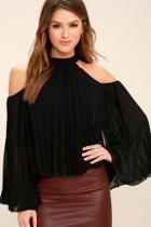 Lulus Cheerful Little Earful Black Top