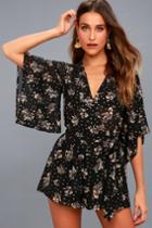 Midnight Voyage Black Print Romper | Lulus