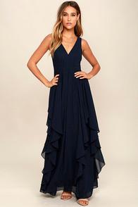 Lulus Simply Sweet Navy Blue Maxi Dress