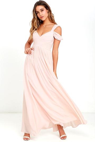 Marine Blu | Make Me Move Blush Pink Maxi Dress | Size X-small | 100% Polyester | Lulus