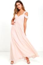 Marine Blu | Make Me Move Blush Pink Maxi Dress | Size X-small | 100% Polyester | Lulus