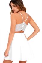 Lush Perfect Evening Ivory Lace Skater Dress | Lulus