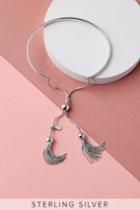 Lulus - Dazzle And Delight Sterling Silver Tassel Bracelet