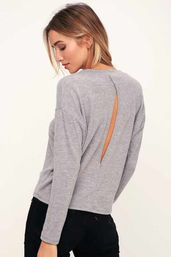 Markisha Heather Grey Sweater Top | Lulus