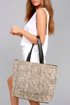 Amuse Society Carry On Beige Cheetah Print Tote