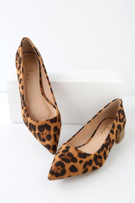 Alessia Leopard Suede Low Pointed-toe Heel | Lulus