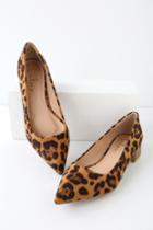 Alessia Leopard Suede Low Pointed-toe Heel | Lulus