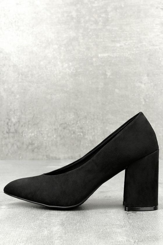 Qupid | Lilah Black Suede Pumps | Size 5.5 | Vegan Friendly | Lulus