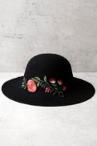 Lulus Orto Botanico Black Embroidered Hat