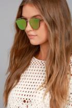 Lulus | Super Powers Gold And Orange Mirrored Sunglasses | 100% Uv Protection